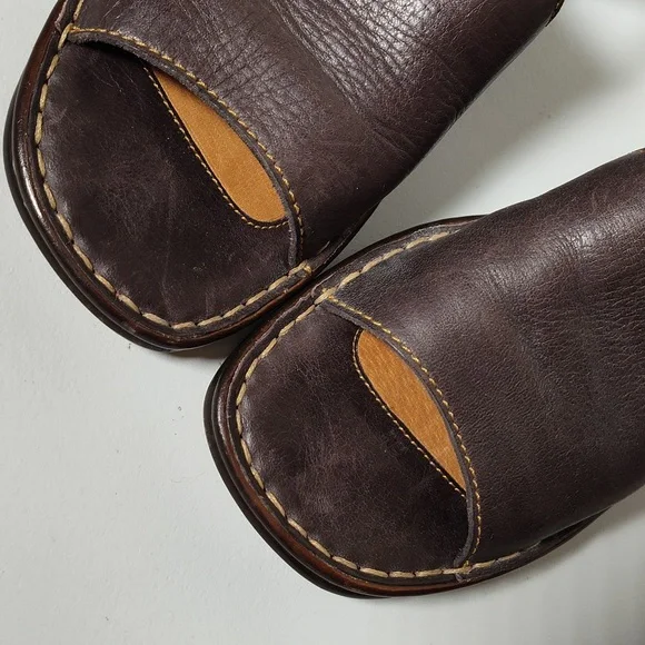Born brown leather open toe open side sandal shoes 6.5 - Picture 4 of 12